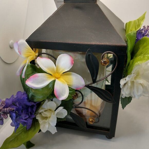 Hand Crafted Hanging Lantern Floral Table Centerpiece - Picture 1 of 9